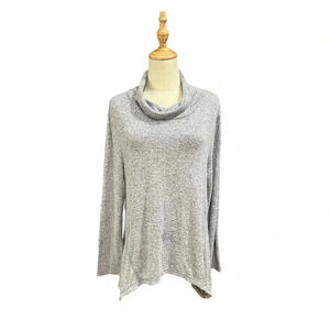 Apana Cowlneck Light Grey Long Sleeve Sweater Size L